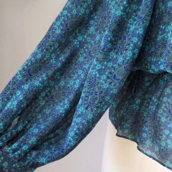 🌷Joie Plus Size 4X  Silk Paisley Print Blouse - Picture 5 of 7